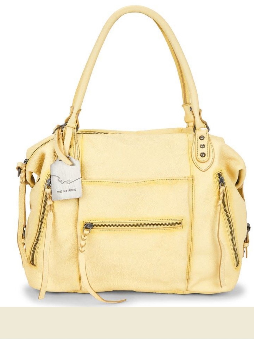 FREE PEOPLE WE THE FREE LARGE EMERSON BAG IN BUTTER YELLOW RARE FIND!! NWT